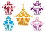 set of cupcake designs, vector