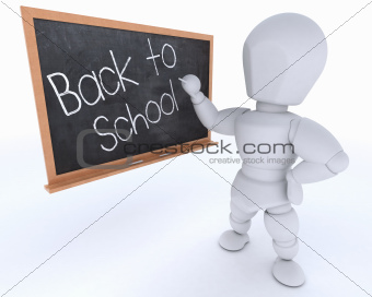 manwith school chalk board back to school