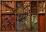 Spices in Wooden Box