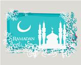 Ramadan background - mosque silhouette illustration card