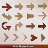 Wooden Arrows, set vector