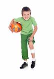 Injured boy with soccer ball