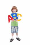Back to school concept with child and alphabet letters