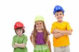 Professional guidance day - kids with hard hats