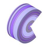 3d curved rectangular c shape icon in purple on white