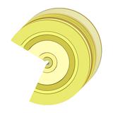 abstract 3d icon in multiple yellow brown color band