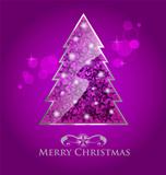 Vector glossy purple christmas tree