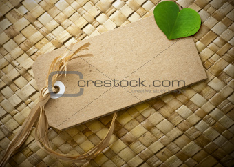 blank eco friendly tag, green leaf