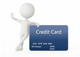 3d humanoid character with a credit card