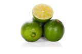 three limes isolated on white