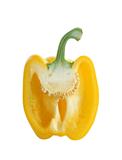 fresh yellow paprika pepper isolated on white