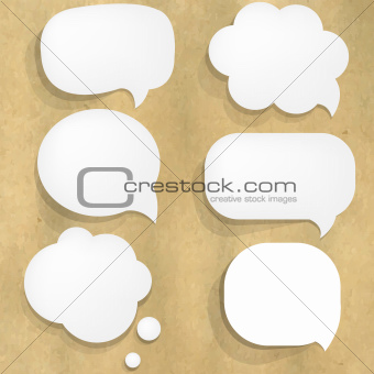 Cardboard Structure With White Paper Speech Bubble