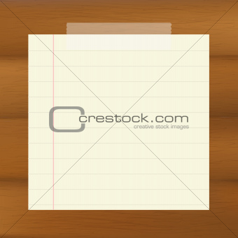 Paper On Wooden Brown Background