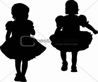 Silhouettes of kids