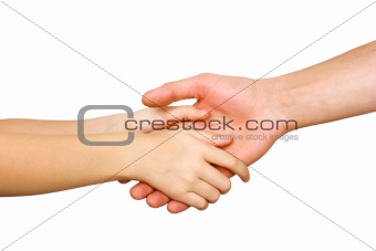small child's hand holding on to a big hand man