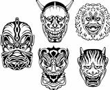 Japanese Demonic Noh Theatrical Masks