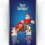 Christmas greeting with Santa Claus and gifts