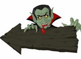 Dracula over Halloween arrow