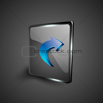 Glossy 3D web 2.0 right arrow symbol icon set. EPS 10.