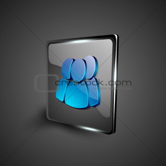 Glossy 3D web 2.0 web users symbol icon set. EPS 10.