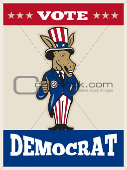 Democrat Donkey Mascot Thumbs Up Flag
