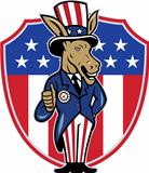 Democrat Donkey Mascot Thumbs Up Flag
