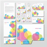 Vector stationery set with colorful circles