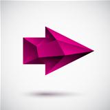 3d magenta right arrow sign with light background