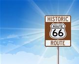 Historic Route 66 and Blue Sky