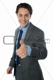 Image of a corporate man with thumbs up sign