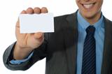 Businessman showing his card