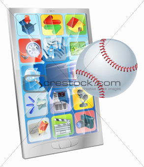 Baseball ball flying out of cell phone
