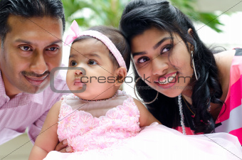 Indian parents and baby girl