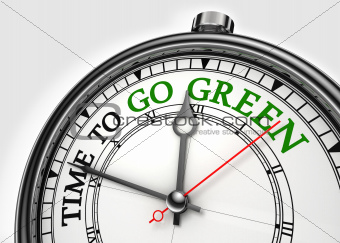 time to go green concept clock