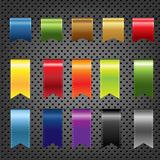 Abstract Metal Background With Ribbons Set