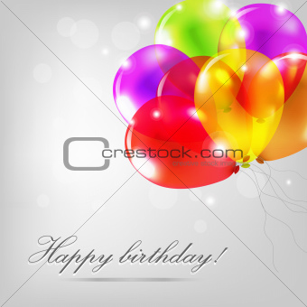 Birthday Card With Color Balloons