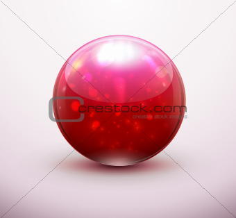 Red  glass marble