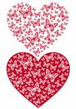 red butterfly heart, vector