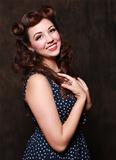 Adorable Pin Up Style Girl in Studio