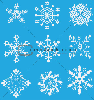 Christmas vector set snowflake