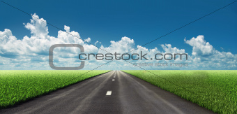 road in fields