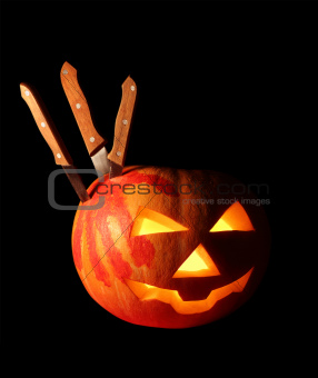 pumpkin for Halloween isolated over black