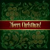 Christmas background with grunge floral ornament