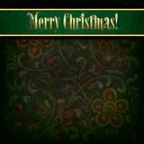 Abstract Christmas background with grunge floral ornament