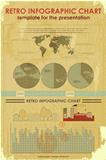Grunge Infographic Elements with World Map