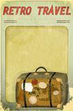 Retro Travel Postcard - Old Suitcase