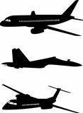 Airplanes silhouette