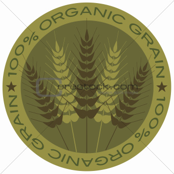 Wheat Stalk 100% Organic Grain Label