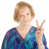 Woman Making Peace Sign