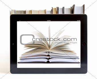 Open Books on tablet pc concept